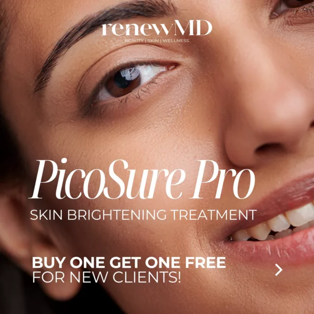 Buy 1, get 1 free. 

✨ NEW ✨ RenewMD Medical Spa clients can take advantage of these incredible skin resurfacing specials! Choose either Picosure Pro ✨OR✨ Potenza Radio Frequency Microneedling: Buy 1, get 1 free! 

Picosure Pro and Potenza are outstanding treatments, and true patient-favorites. RenewMD has been nationally recognized by the makers of Picosure and Potenza as top providers in skin-tone-safe skin resurfacing.

Now a new client? We offer memberships that provide savings (and free treatments) all year. 

Which treatment are you interested in trying? Picosure Pro or Potenza? 

See all new client offers, memberships and transformation pics in our bio! 

RenewMD is located in: 
Folsom, Fremont and Stockton, CA! 

https://renewmdwellness.com/specials/